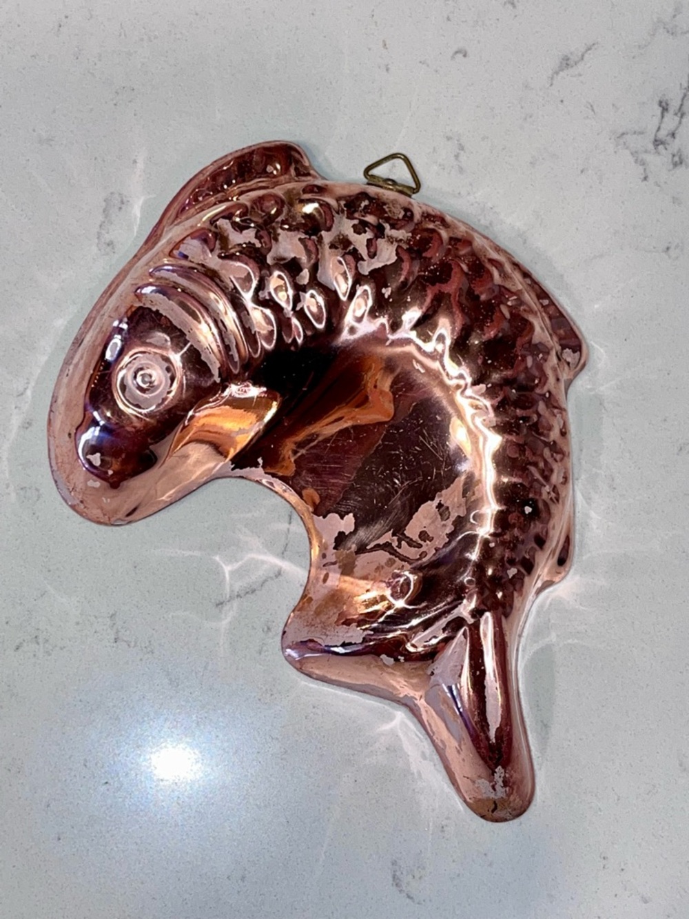 Vintage Copper Fish Mold  Aspic, Salmon Mousse & Wall Decor 5”